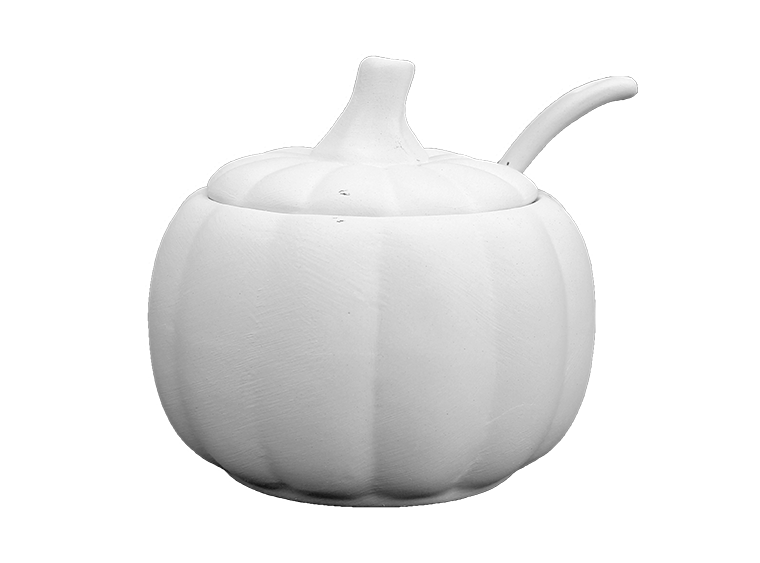 Pumpkin Sugar Pot w/ Spoon